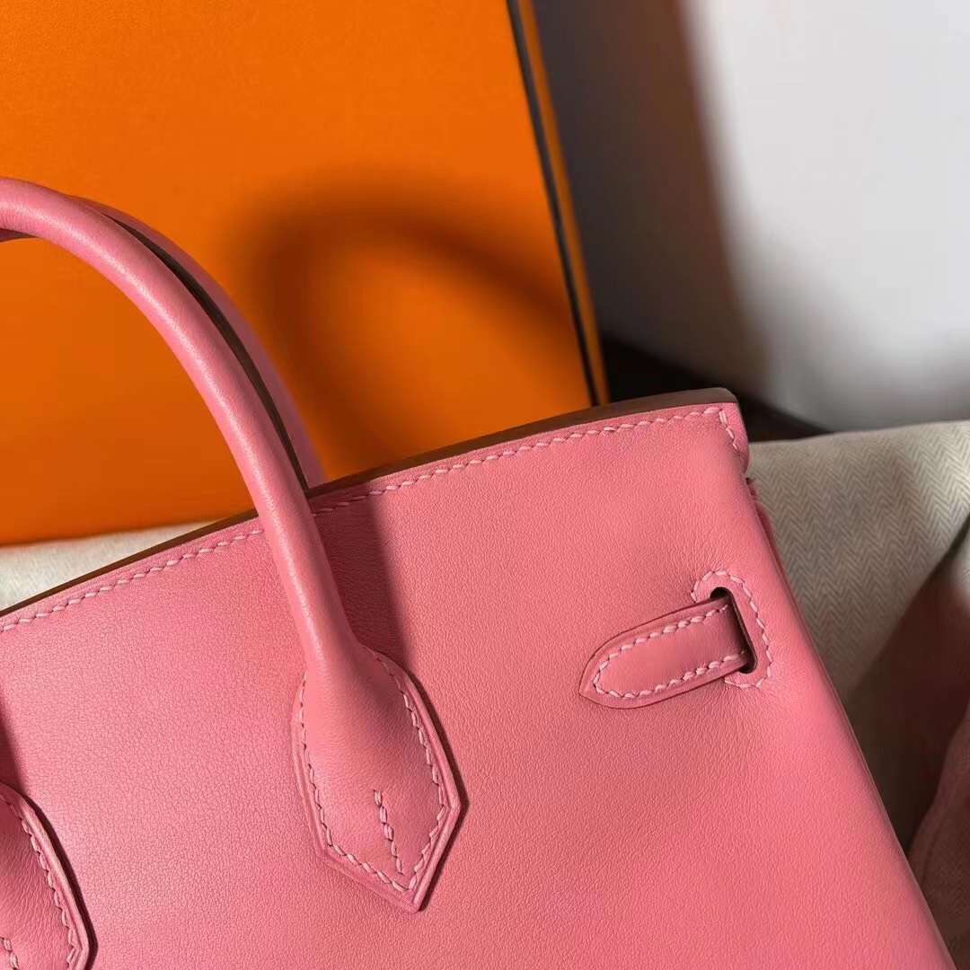 Hermes Birkin 25CM Swift Leather Handbag Rose Pink